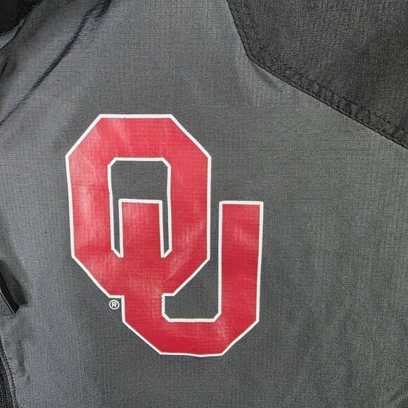 Mens Nike Storm-Fit Gray Black Red 1/4 Zip Jacket OU Sooners Polyester Size L - Picture 2 of 9